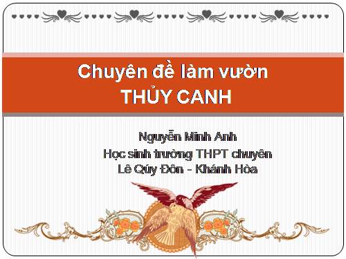 Chuyên đề thủy canh