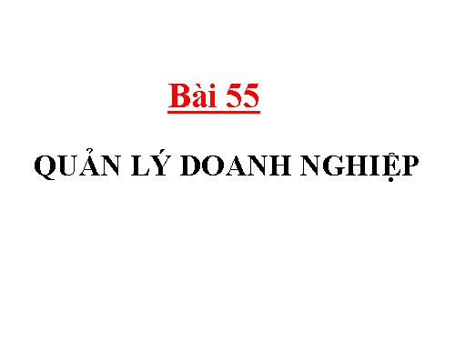 Bài 55. Quản lí doanh nghiệp