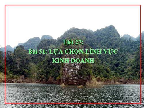 Bài 51. Lựa chọn lĩnh vực kinh doanh