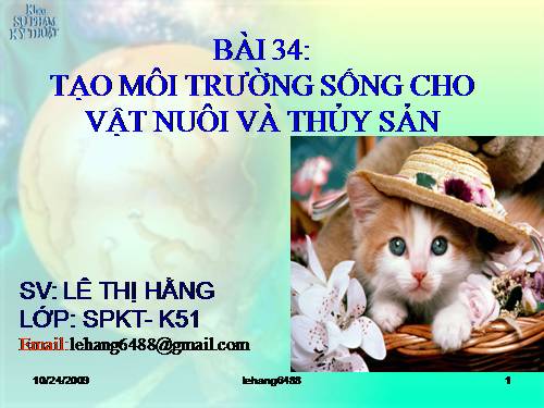 Bài 34. Tạo môi trường sống cho vật nuôi và thủy sản