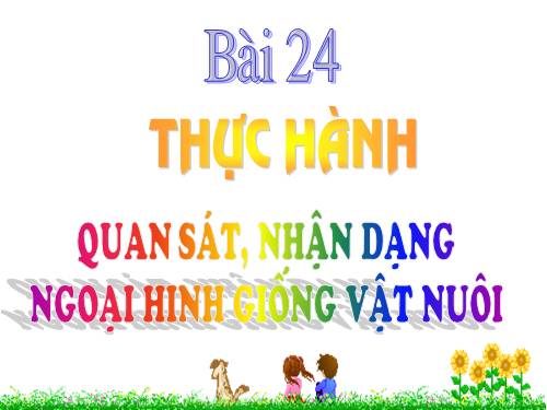 Bài 24. Thực hành: Quan sát, nhận dạng ngoại hình giống vật nuôi