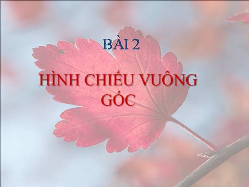 Bài 2. Hình chiếu vuông góc