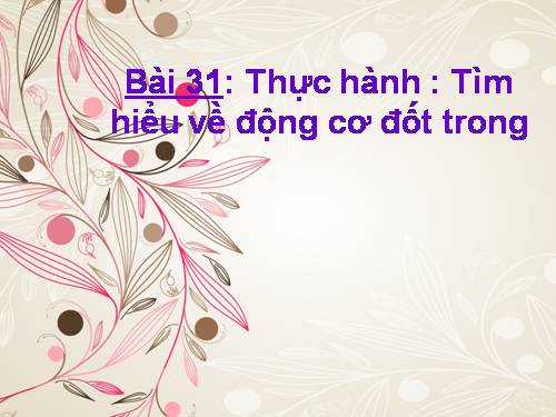 Bài 31. Thực hành: Tìm hiểu cấu tạo của động cơ đốt trong