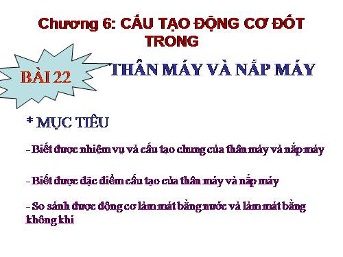 Bài 22. Thân máy và nắp máy