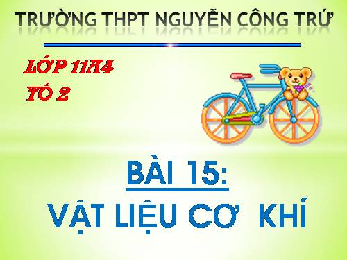 Bài 15. Vật liệu cơ khí