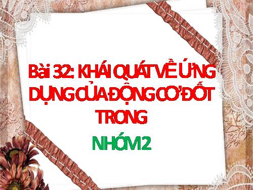 Bài 32. Khái quát về ứng dụng của động cơ đốt trong