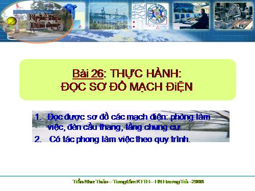 Bài 26: Đọc sơ đồ mạch điện