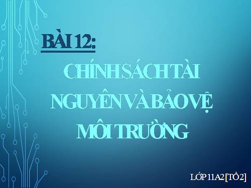 Bài 12. Chính sách tài nguyên và bảo vệ môi trường