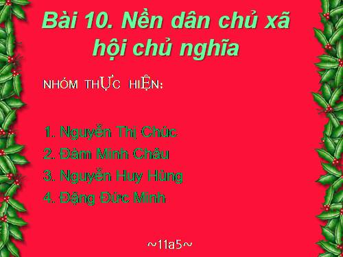 Bài 10. Nền dân chủ xã hội chủ nghĩa