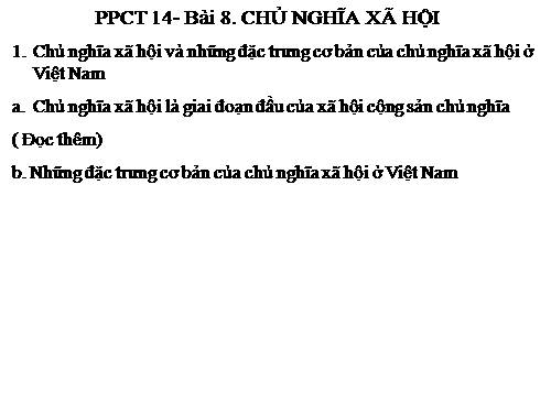 Bài 8. Chủ nghĩa xã hội