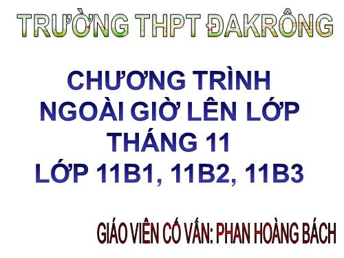 NGLL tháng 11- tri ân thầy cô