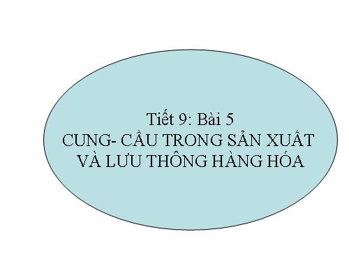 Bài 5. Cung - cầu trong sản xuất và lưu thông hàng hoá