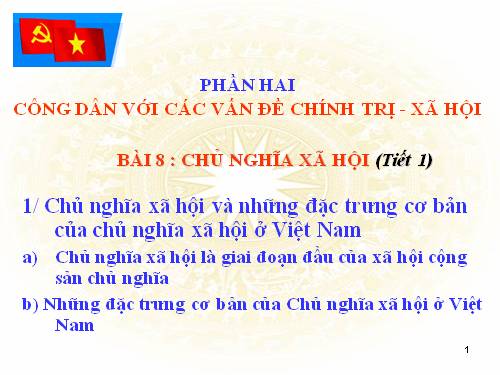 Bài 8. Chủ nghĩa xã hội