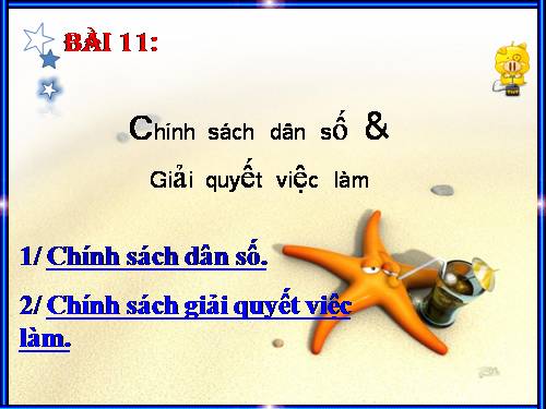 Bài 11. Chính sách dân số và giải quyết việc làm