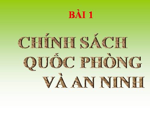 Bài 14. Chính sách quốc phòng và an ninh