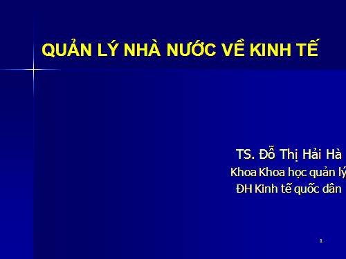 GD HN: STGT QL nhà nước về kinh tế