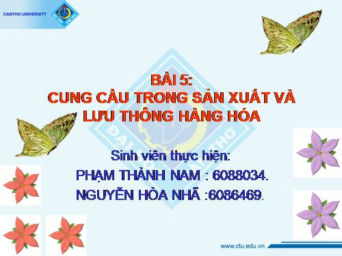 Bài 5. Cung - cầu trong sản xuất và lưu thông hàng hoá