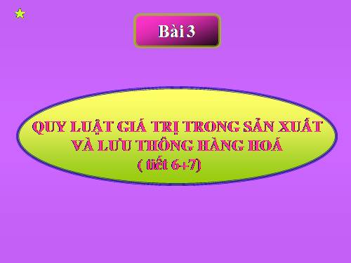 Bài 3. Quy luật giá trị trong sản xuất và lưu thông hàng hoá