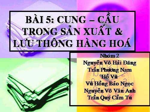 Bài 5. Cung - cầu trong sản xuất và lưu thông hàng hoá