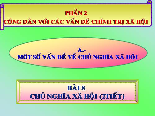 Bài 8. Chủ nghĩa xã hội