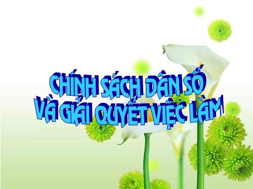 Bài 11. Chính sách dân số và giải quyết việc làm