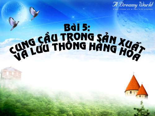 Bài 5. Cung - cầu trong sản xuất và lưu thông hàng hoá