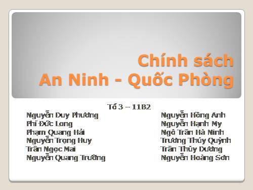 Bài 14. Chính sách quốc phòng và an ninh