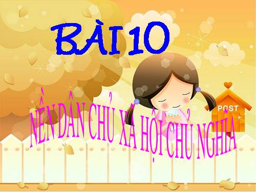 Bài 10. Nền dân chủ xã hội chủ nghĩa