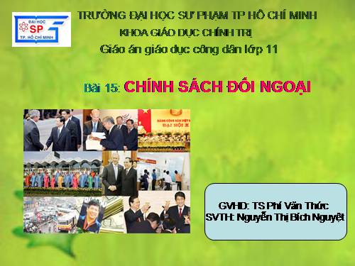 Bài 15. Chính sách đối ngoại