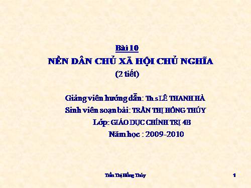 Bài 10. Nền dân chủ xã hội chủ nghĩa