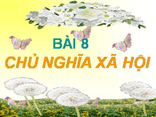 Bài 8. Chủ nghĩa xã hội