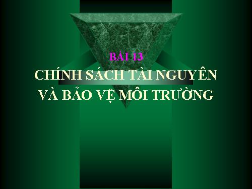 Bài 12. Chính sách tài nguyên và bảo vệ môi trường