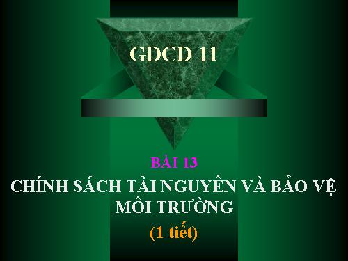 Bài 12. Chính sách tài nguyên và bảo vệ môi trường