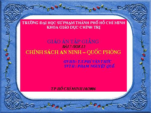 Bài 14. Chính sách quốc phòng và an ninh