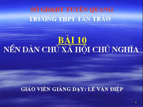 Bài 10. Nền dân chủ xã hội chủ nghĩa