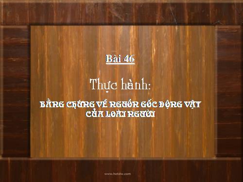 Bài 46. Thực hành: Bằng chứng về nguồn gốc động vật của loài người