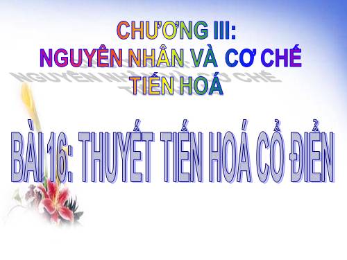 Bài 35. Học thuyết tiến hoá cổ điển