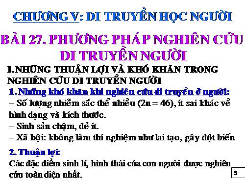 Bài 27. Phương pháp nghiên cứu di truyền người