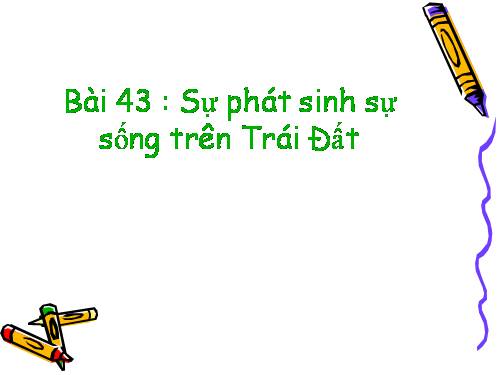 Bài 43. Sự phát sinh sự sống trên Trái Đất