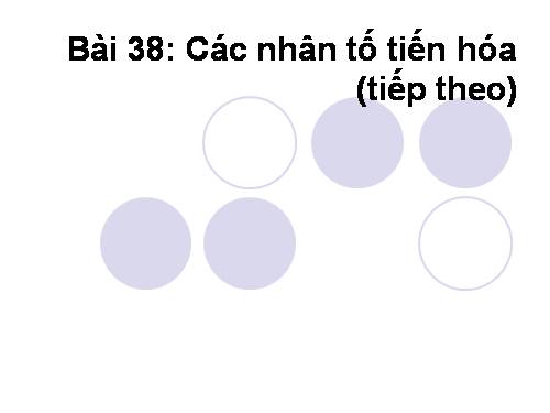 Bài 38. Các nhân tố tiến hóa (tiếp theo)