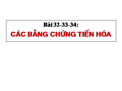 Bài 32. Bằng chứng giải phẫu học so sánh và phôi sinh học so sánh