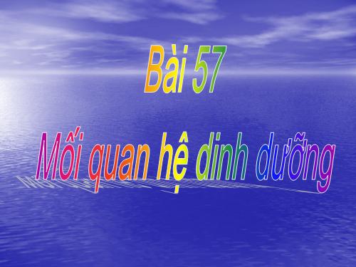 Bài 57. Mối quan hệ dinh dưỡng