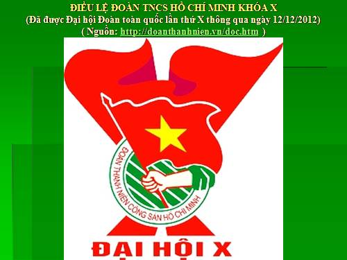 GD CD: Điều lệ Đoàn khóa X( 2012-2017)