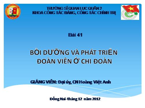 công tác phát triển đoàn