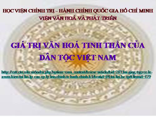 GD CD: Bài giảng về văn hóa P2- CCLLCT