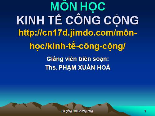 GD HN: Kinh tế công cộng- p2