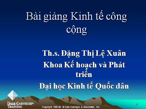 GD HN: Kinh tế công cộng