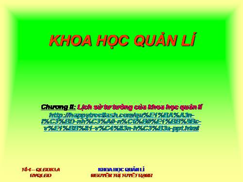 GD CD: Lịch sử tư tưởng khoa học quản lý