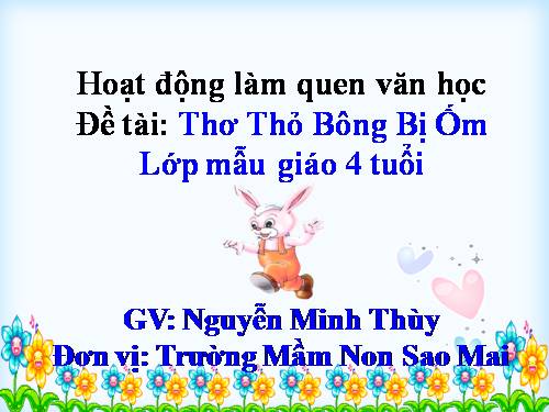 thỏ bông bị ốm