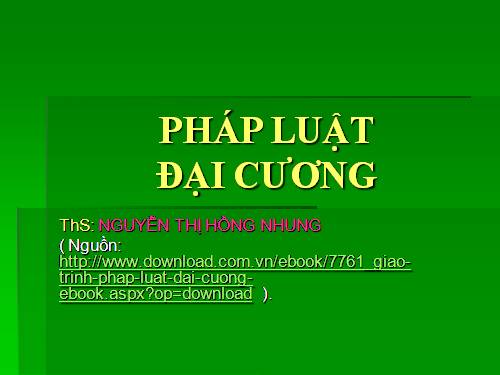 GD CD: Pháp luật đại cương